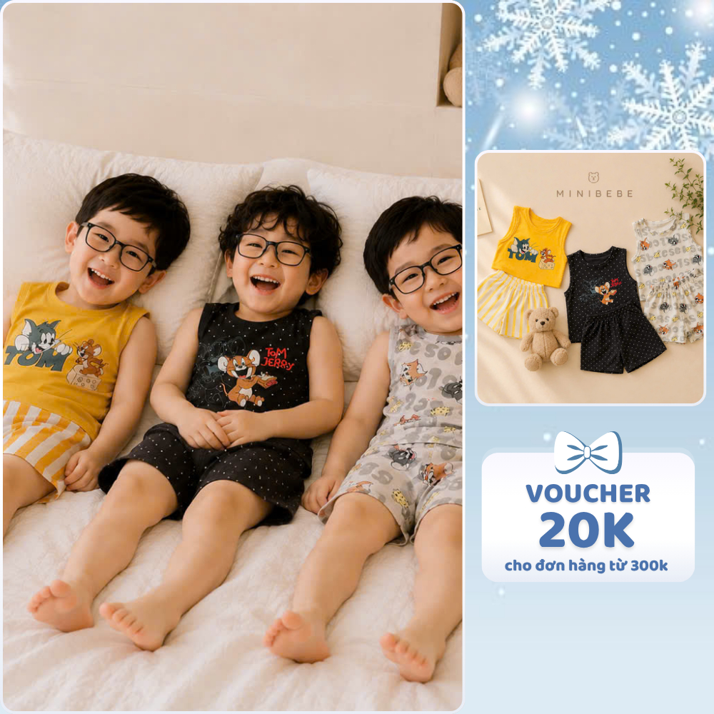 [À ƠI SHOP] D61- set 3 bộ ba lỗ tom & jerry - a100.380