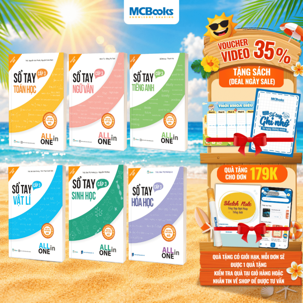 Sách - Combo Sổ tay các môn THPT Toán - Lý - Hóa - Anh - Văn - All in one
