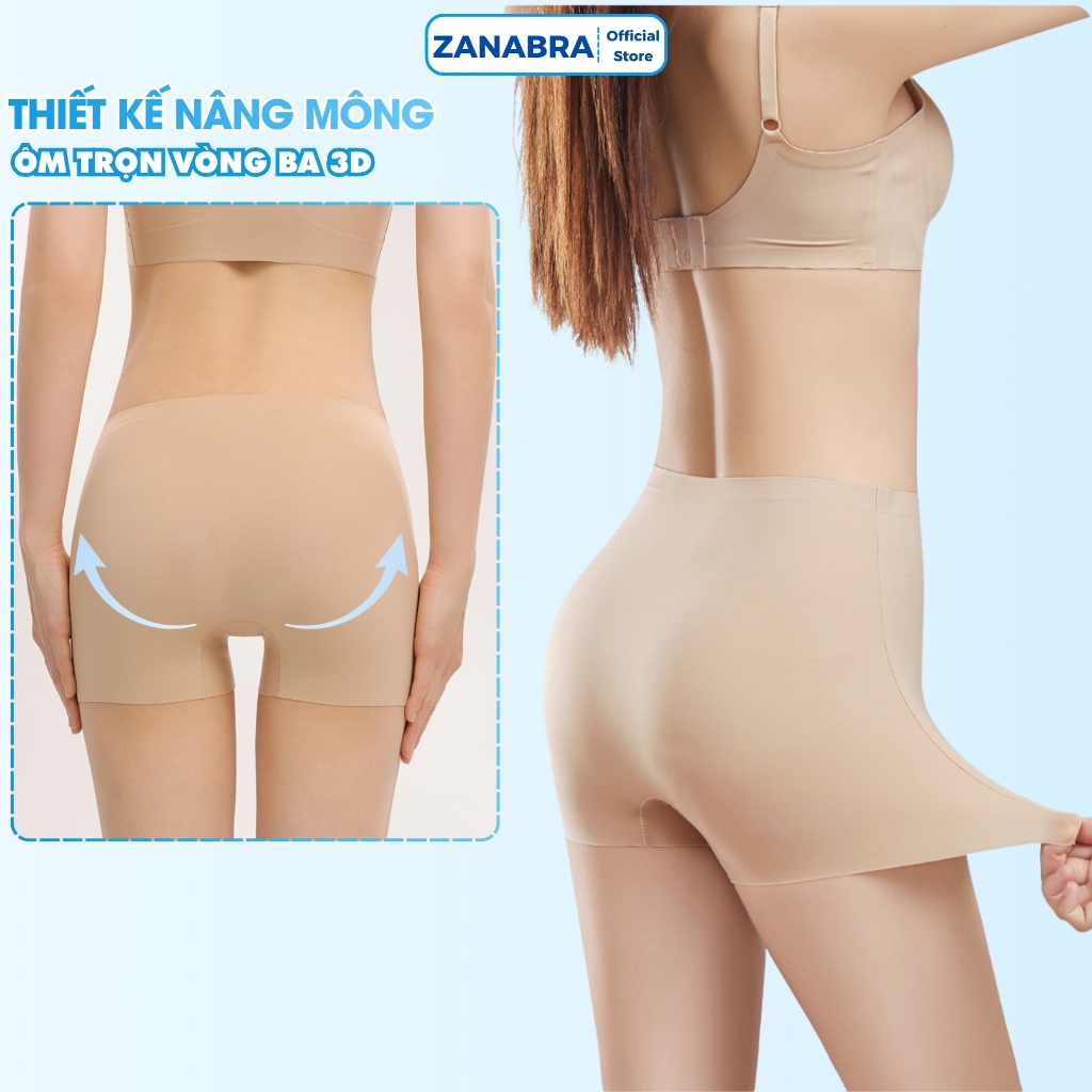 [HÀNG MỚI VỀ] Quần mặc trong váy đúc su không lộ viền, quần bảo hộ nữ đáy kháng khuẩn ZANABRA V6897