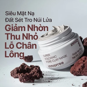 INNISFREE x Siêu mặt nạ đất sét tro núi lửa giảm nhờn, thu nhỏ lỗ chân lông INNISFREE Super Volcanic Pore Clay Mask 80G