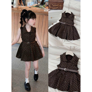 (EMXINH Baby Kids x TẶNG THẮT LƯNG) Váy Chấm Bi Mềm Cho Bé Gái 8-28kg V007