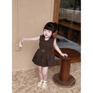 (EMXINH Baby Kids x TẶNG THẮT LƯNG) Váy Chấm Bi Mềm Cho Bé Gái 8-28kg V007