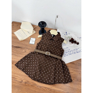 (EMXINH Baby Kids x TẶNG THẮT LƯNG) Váy Chấm Bi Mềm Cho Bé Gái 8-28kg V007