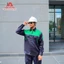 LẺ ÁO BẢO HỘ LAO ĐỘNG TAY DÀI KAKI XANH ĐEN PHỐI XANH LÁ - CHO CÔNG NHÂN QUÉT DỌN ĐÔ THỊ, XÂY DỰNG, KTV LẮP RÁP, BẢO TRÌ