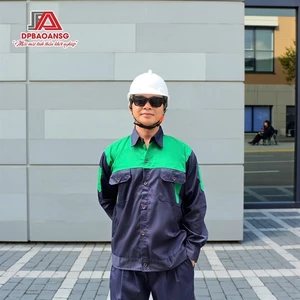 LẺ ÁO BẢO HỘ LAO ĐỘNG TAY DÀI KAKI XANH ĐEN PHỐI XANH LÁ - CHO CÔNG NHÂN QUÉT DỌN ĐÔ THỊ, XÂY DỰNG, KTV LẮP RÁP, BẢO TRÌ