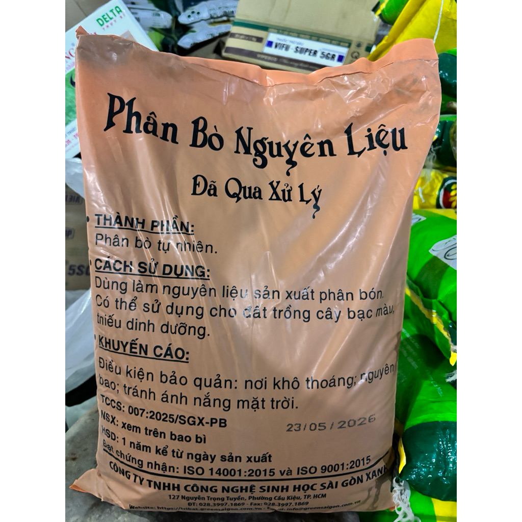 Phân bò khô TriBat 10dm3- Đã Qua xử lý-sử dụng cho rau màu và cây ăn trái