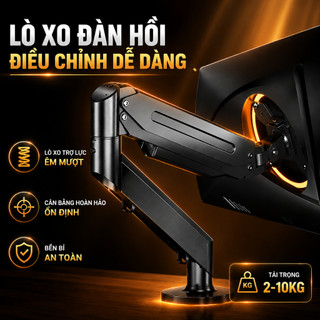 Arm Màn Hình - Giá Treo Màn Hình Máy Tính xoay 360 độ, tải trọng 2-10kg, hỗ trợ 22-32 inch, BH12T .