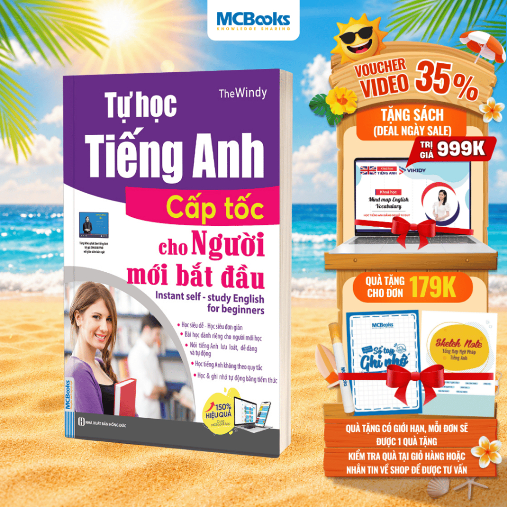 Sách - Tự Học Tiếng Anh Cấp Tốc Cho Người Mới Bắt Đầu - Kèm App Học Online