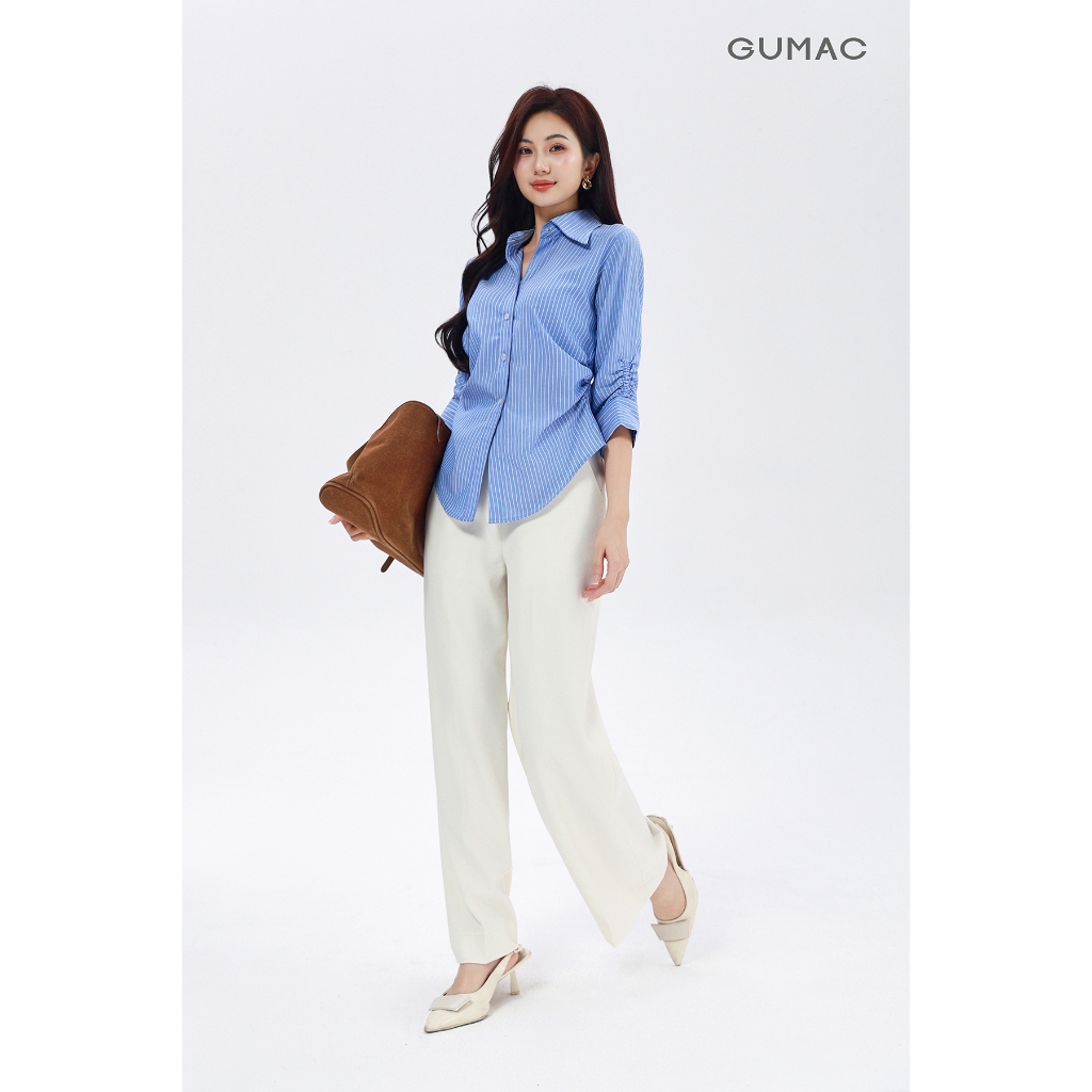 Quần Tây Nữ GUMAC Ống Suông Thanh Lịch Lưng Rời Hai Con Đỉa Chỉn Chu Hiện Đại QF11044