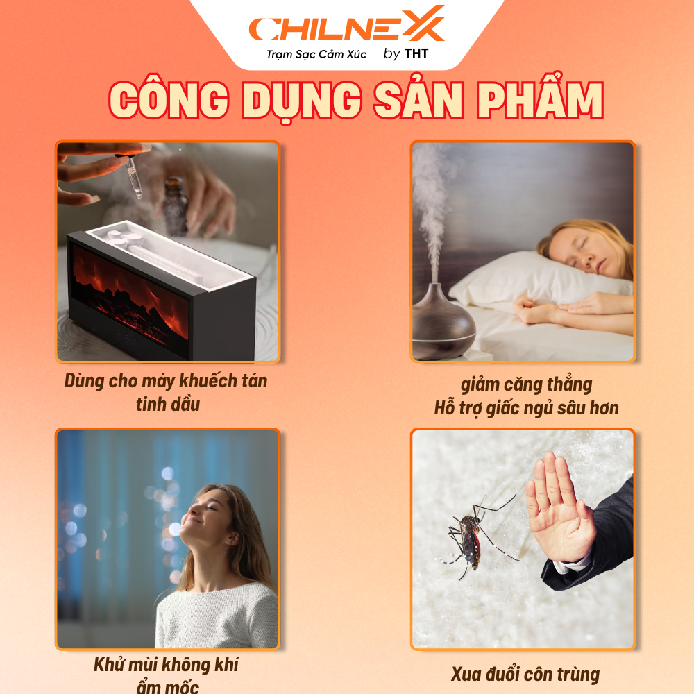 Tinh dầu xông thơm phòng CHILNEXX giúp thư giãn chai chiết 10ml dùng cho spa phòng ngủ phòng dùng cho máy xông tinh dầu