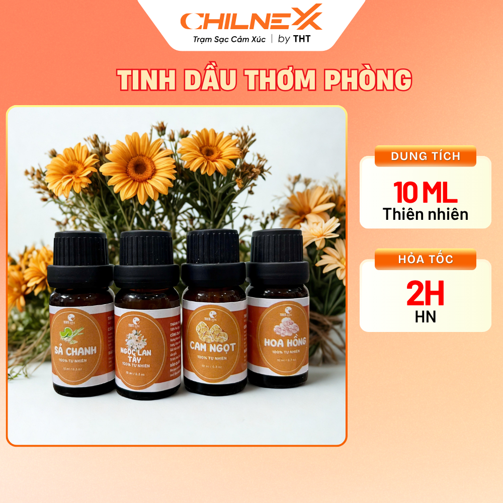 Tinh dầu xông thơm phòng CHILNEXX giúp thư giãn chai chiết 10ml dùng cho spa phòng ngủ phòng dùng cho máy xông tinh dầu