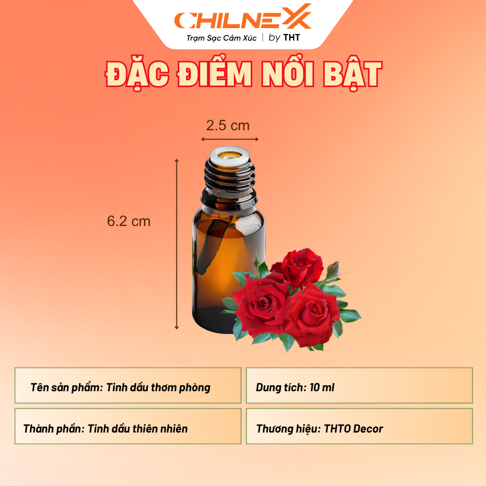 Tinh dầu xông thơm phòng CHILNEXX giúp thư giãn chai chiết 10ml dùng cho spa phòng ngủ phòng dùng cho máy xông tinh dầu