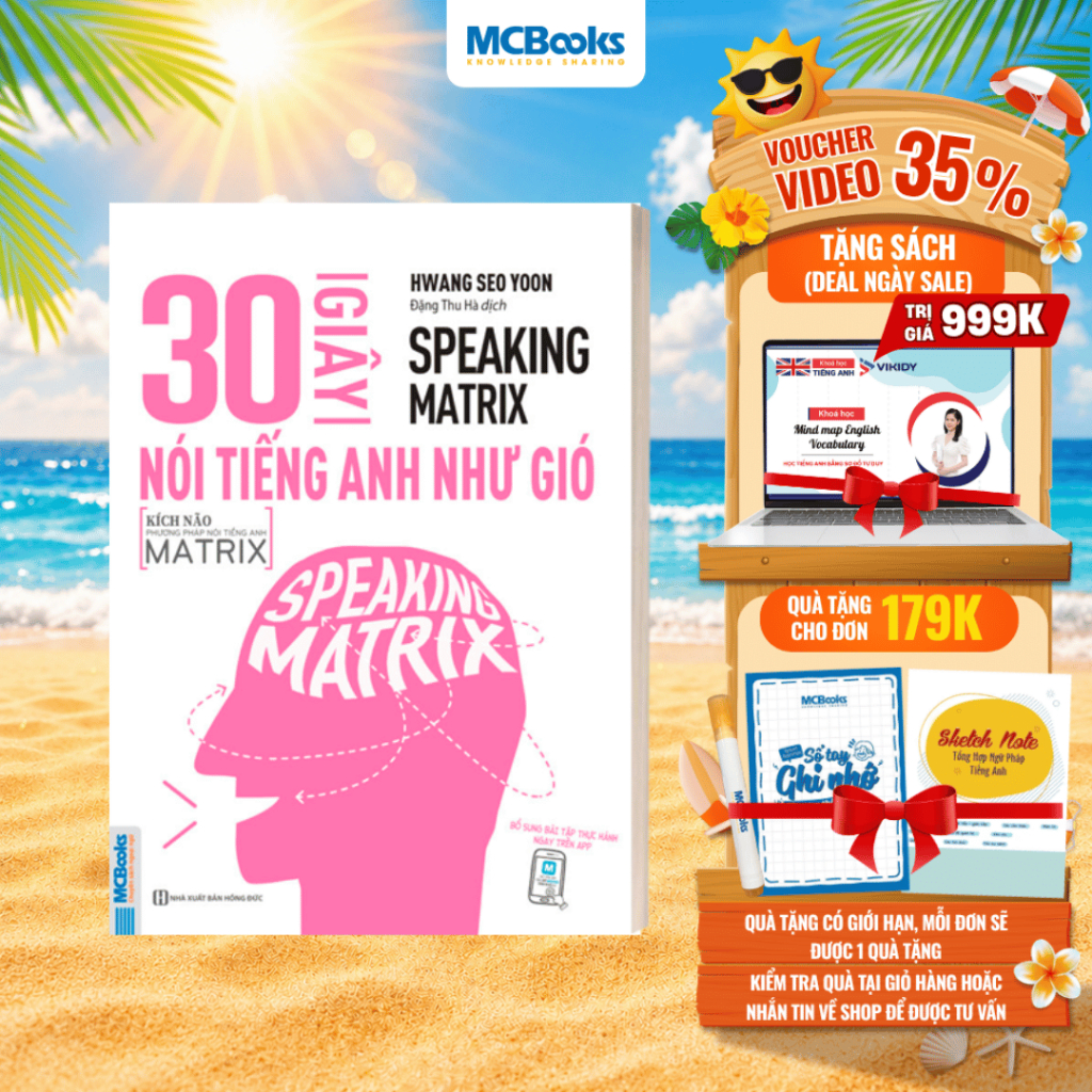 Sách - 30 Giây Nói Tiếng Anh Như Gió - Speaking Matrix - Học Qua App Online