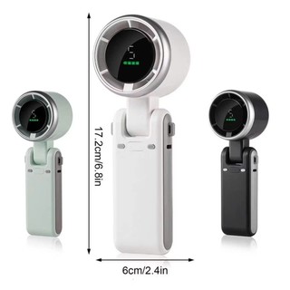 Quạt Cầm Tay Turbo Fan Gió Siêu Mạnh 5 Cấp Độ, Pin 4000mAh, Màn Hình LED, Gấp Gọn Để Bàn Đi Du Lịch