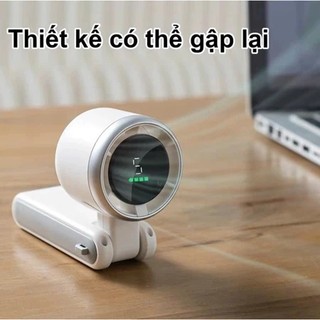 Quạt Cầm Tay Turbo Fan Gió Siêu Mạnh 5 Cấp Độ, Pin 4000mAh, Màn Hình LED, Gấp Gọn Để Bàn Đi Du Lịch
