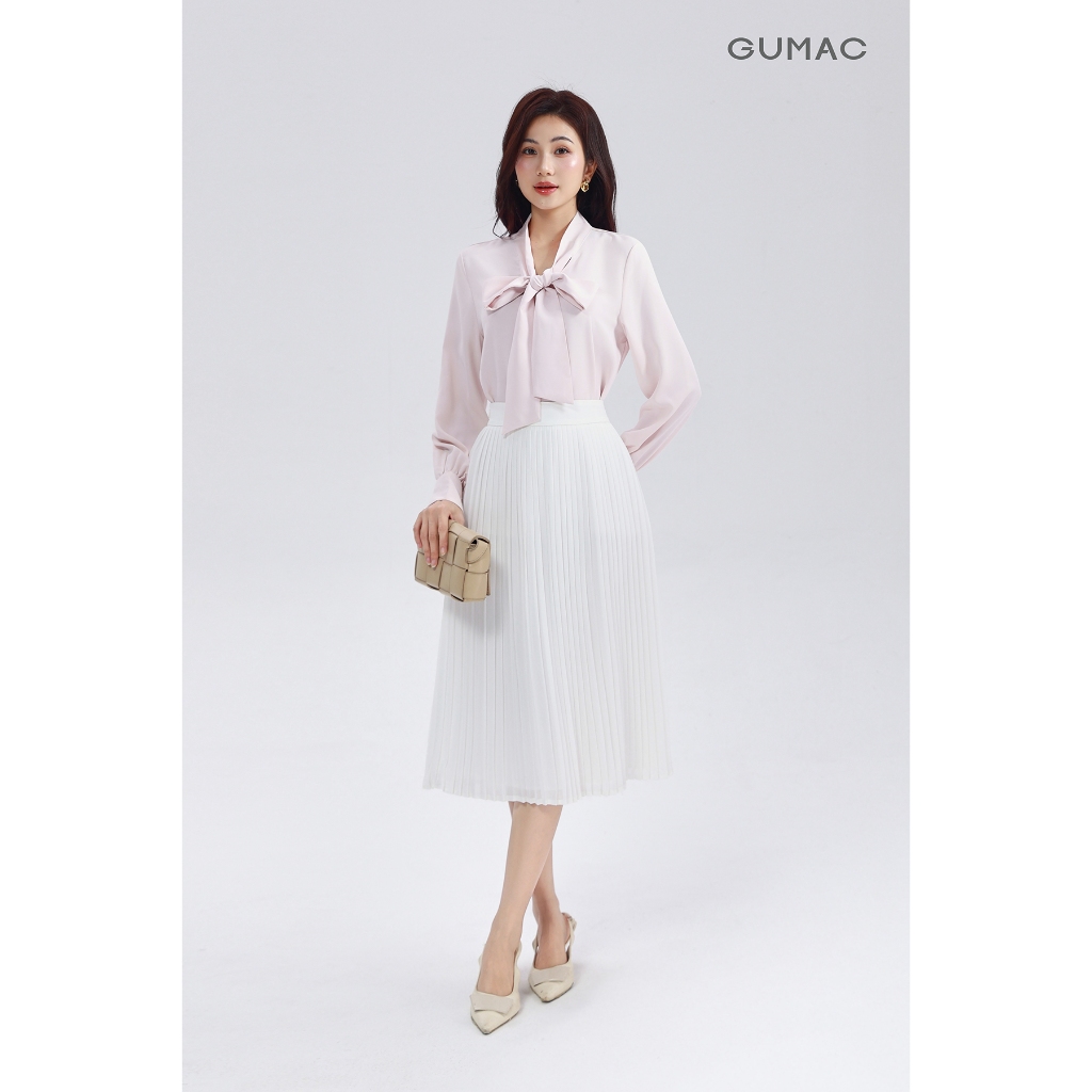 Chân Váy Nữ GUMAC Form A Dập Ly Chất Liệu Chiffon Thoáng Mát Cao Cấp LVF0821