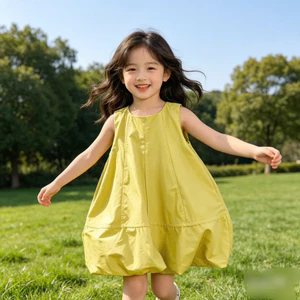 Váy Bé Gái Sát Nách Dáng Bí Thô Lụa Mina2574 Mềm Mát Dễ Thương Xinh Xắn Size 2-11Y (10-36kg)