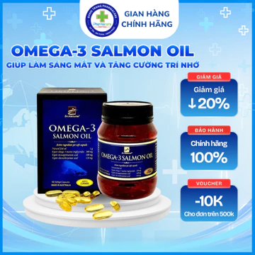 Omega 3 Salmon Oil Dr.Natural 180 viên – Bổ sung omega-3, DHA từ dầu cá hồi tự nhiên.