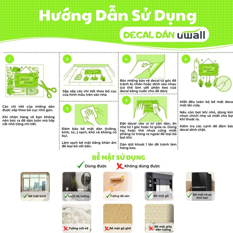 Decal Dán Tường Hoa Sen Xanh Có Keo Sẵn 120x86cm - Trang Trí Phòng Khách, Phòng Ngủ, Phòng Bếp