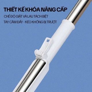 (Tặng Thêm 1 Bông) Cây Lau Nhà Tự Vắt Bông Lau San Hô, Chổi Lau Nhà Tự Vắt Thông Minh Xoay 360 Độ