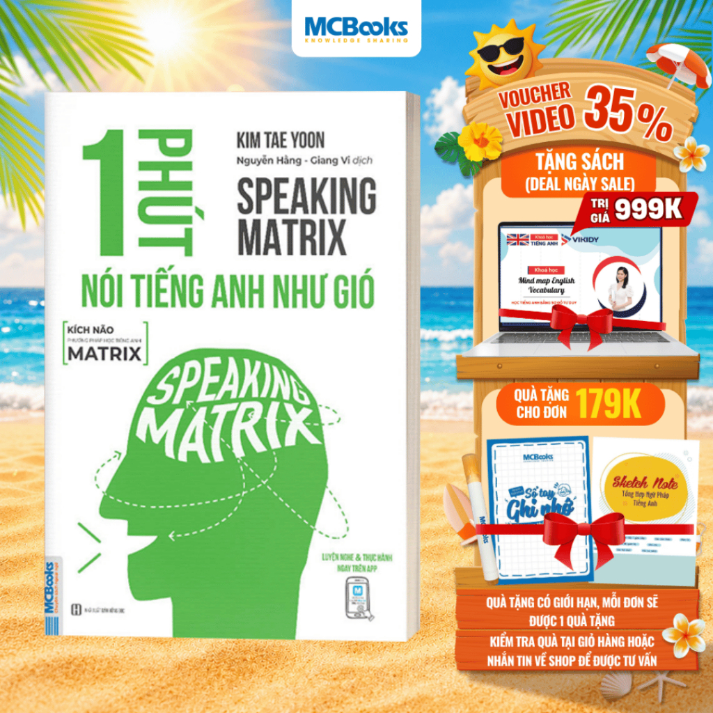 Sách - 1 Phút Nói Tiếng Anh Như Gió - Speaking Matrix - Học Qua App Online