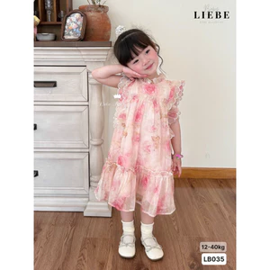 Váy Bé Gái Tơ Hoa Bèo Cánh Tiên Nàng Thơ LB035 Bồng Bềnh Xinh Xắn Size 2-11Y (13-41kg)