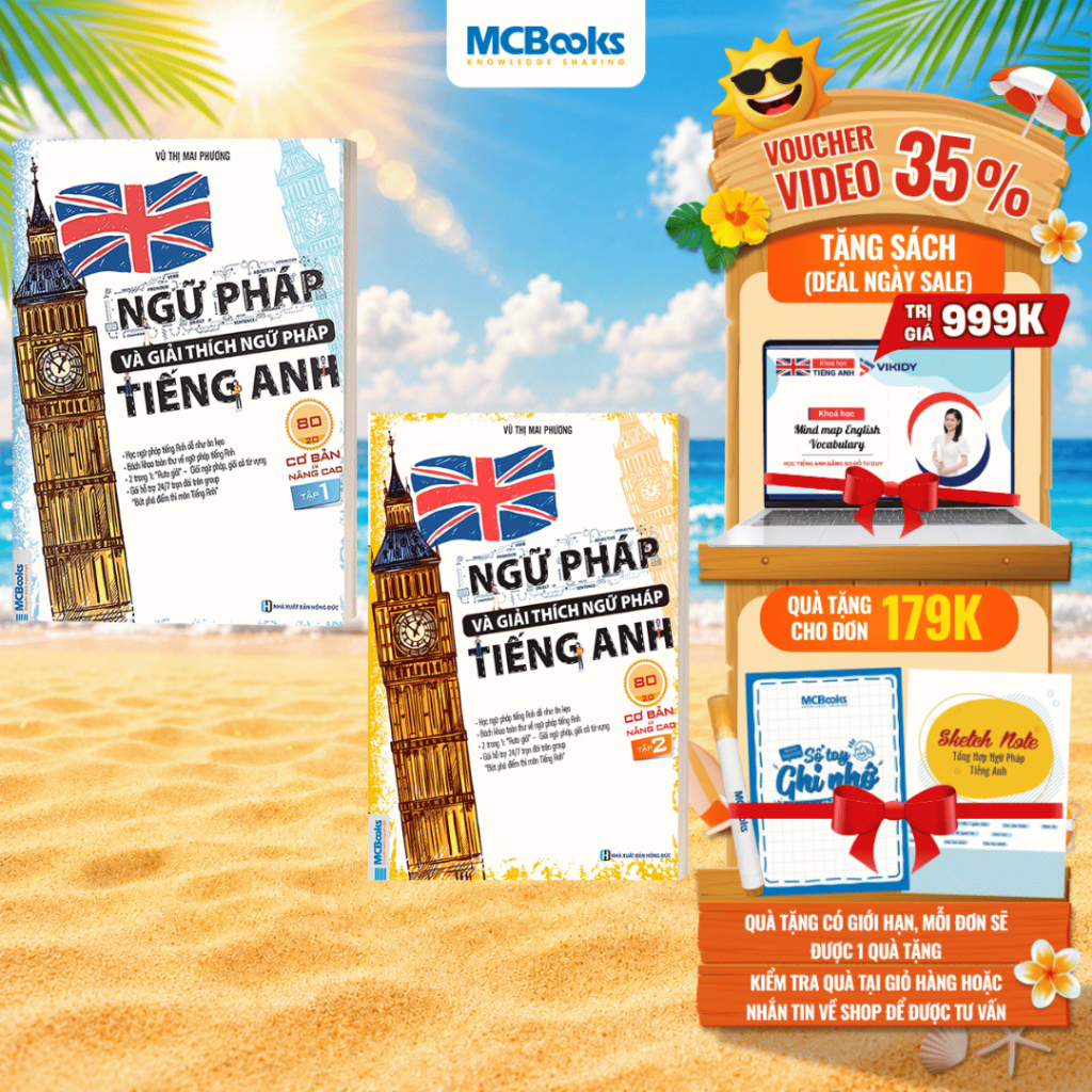 Sách - Combo Ngữ Pháp Và Giải Thích Ngữ Pháp Tiếng Anh Cơ Bản Và Nâng Cao 80/20 (Tập 1 + Tập 2)