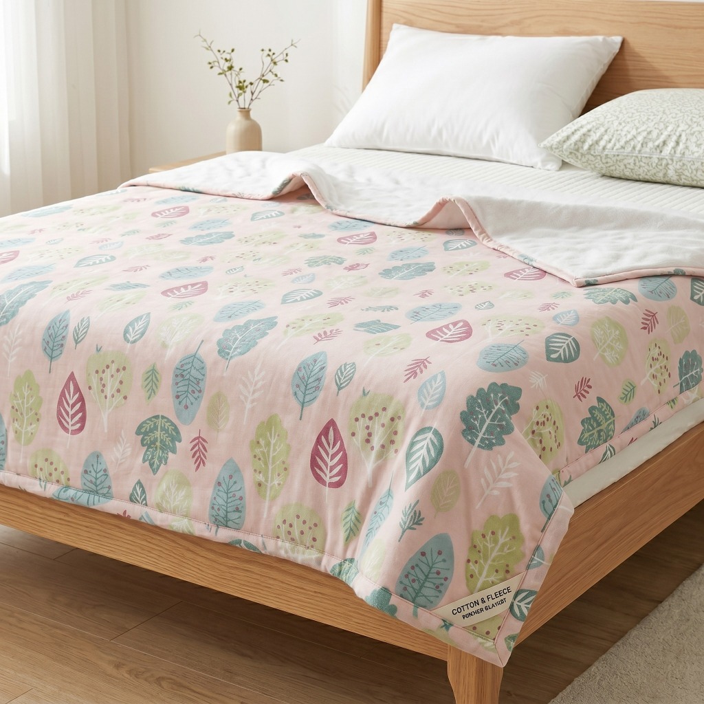 VẢI COTTON TRẦN BÔNG MỎNG HỌA TIẾT LÁ - MAY CHĂN GA GỐI, QUẦN ÁO TRẺ EM, KHĂN TẮM, BỘ ĐỒ......