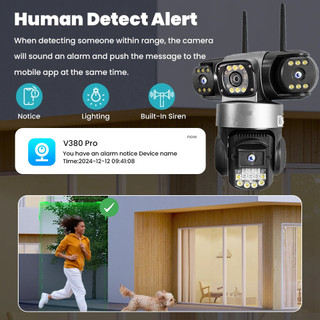 Camera 4G 3 mắt trong ngoài trời chống nước, đàm thoại giọng nói, theo dõi di động
