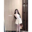 Đầm ba lỗ len gân xoè kèm belt mặt hoa đá