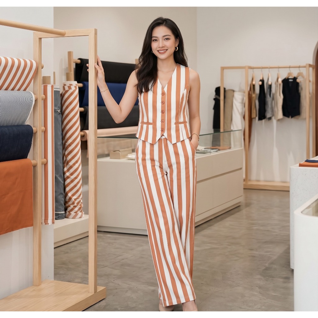 VẢI BÒ SỌC KẺ - CHẤT MỀM, DÀY VỪA, GIÃN 2 CHIỀU - MAY VÁY, SÉT ÁO + CHÂN VÁY, SHORT, ĐÙI, BALO, TÚI XÁCH, RÈM...
