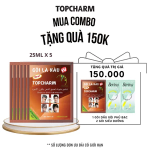 Dầu gội phủ bạc gội là nâu hạt dẻ Topcharm Nhuộm Nâu Hạt Dẻ Tóc Gói 25ml Cho Tóc Óng Mượt