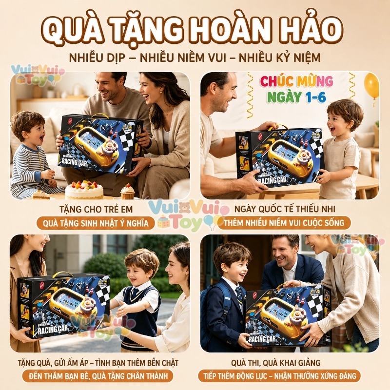 Máy chơi game trí tuệ đua xe vượt chướng ngại vật – Đồ chơi giáo dục tư duy, quà tặng cho bé