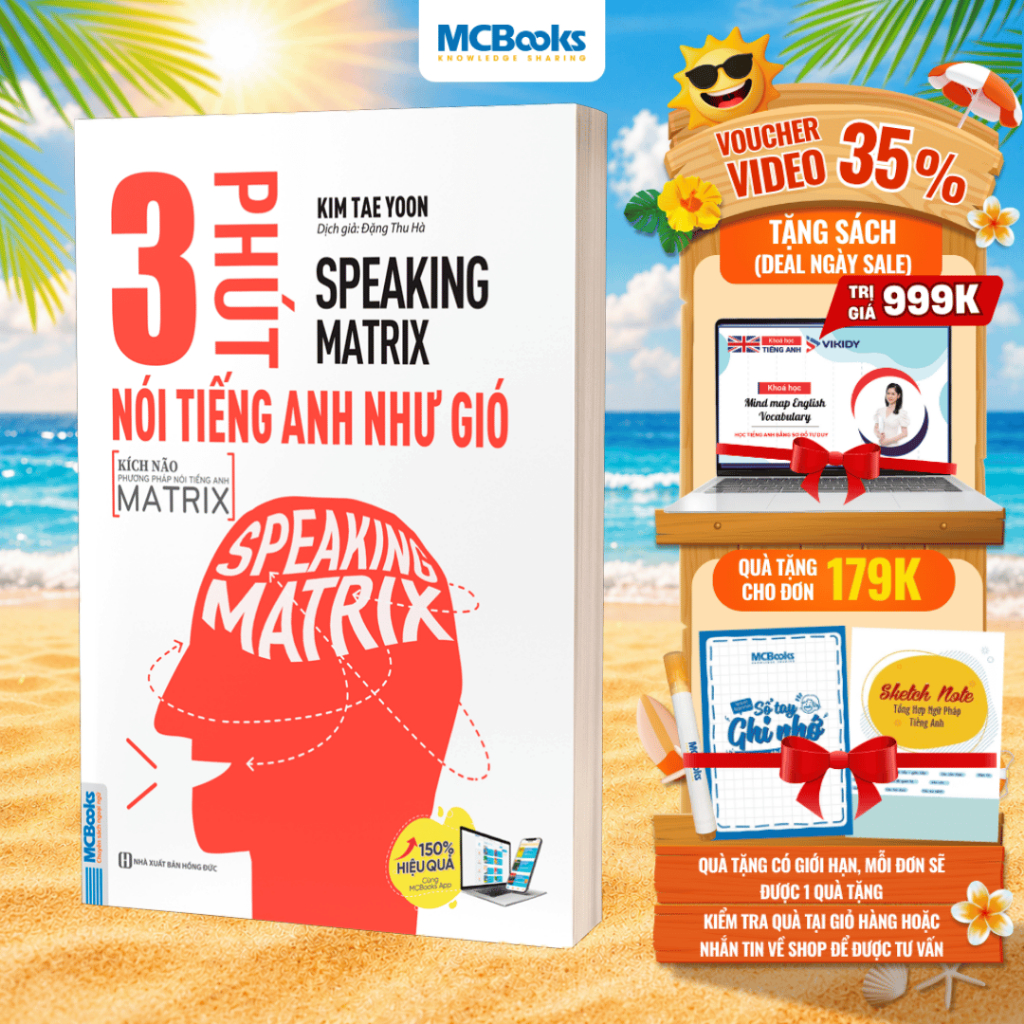 Sách - 3 Phút Nói Tiếng Anh Như Gió - Speaking Matrix - Học Kèm App Online