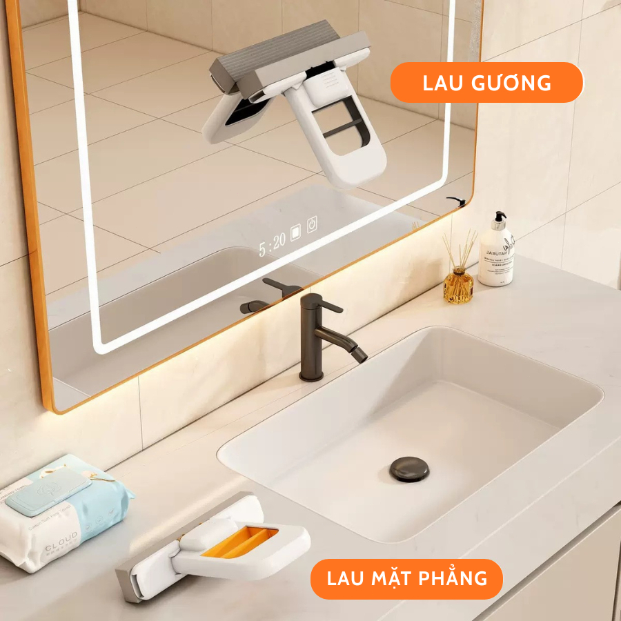 Chổi Lau Bàn Bếp Mini Cầm Tay Tự Vắt, Dụng Cụ Gạt Nước Mặt Bàn Khô Nhanh Chống Dính Dầu Mỡ