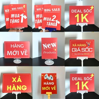 Combo 2 Bảng sale cửa hàng, bảng sale đồng giá 9k, 19k, 29k,...299k, bảng giá size 14cm - Lỗi 1 đổi 1