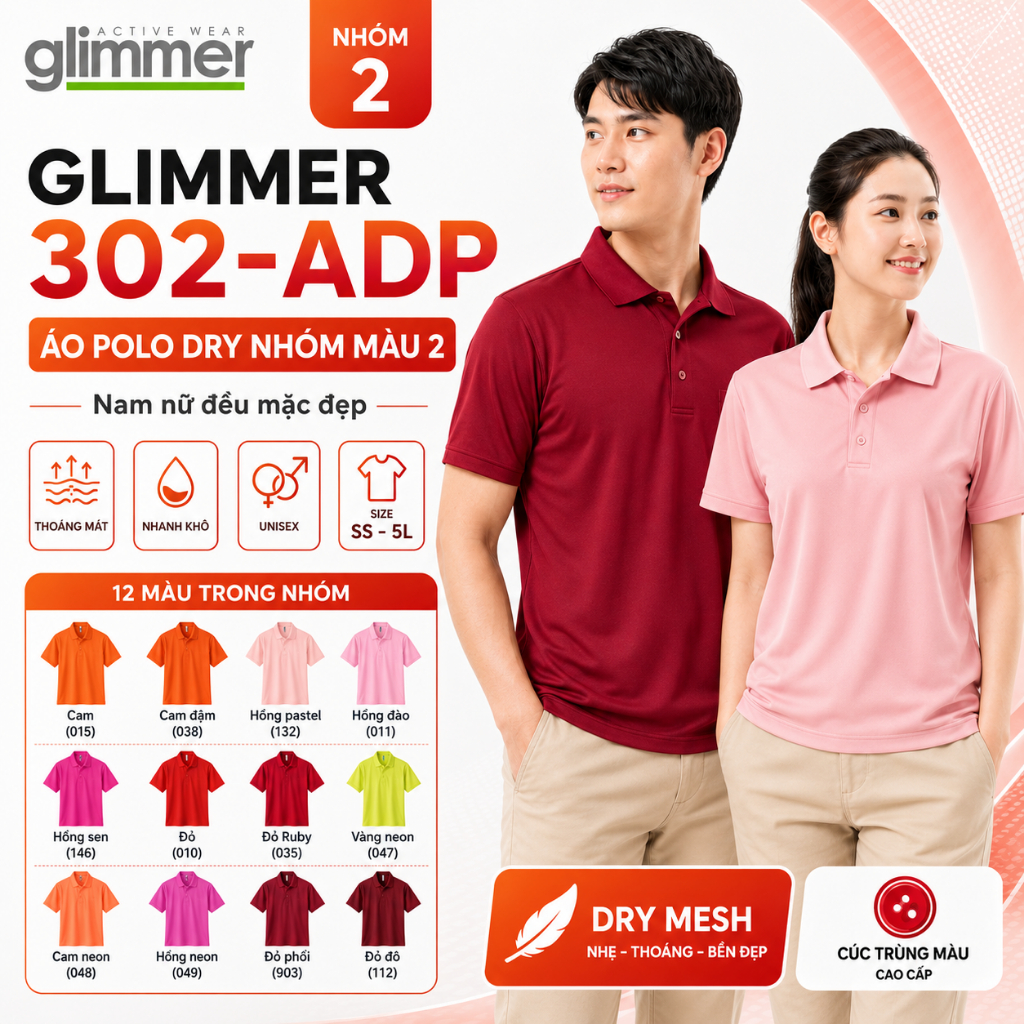 Áo Polo Nhật Không Túi Nam/Nữ Form Rộng 38-160Kg - Vải Active Cao Cấp - Chống Nắng - Thông Thoáng - Bền Màu | MÀU RỰC RỠ