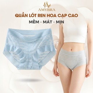 Combo Quần Lót Nữ Ren Xuyên Thấu - Quần Chip Nữ Cạp Cao Gợi Cảm AMYBRA L5505