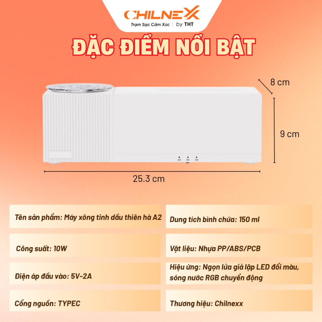 Máy xông tinh dầu thiên hà A2 CHILNEXX [01] khuếch tán tinh dầu có đèn galaxy thiên hà trang trí làm đèn ngủ decor