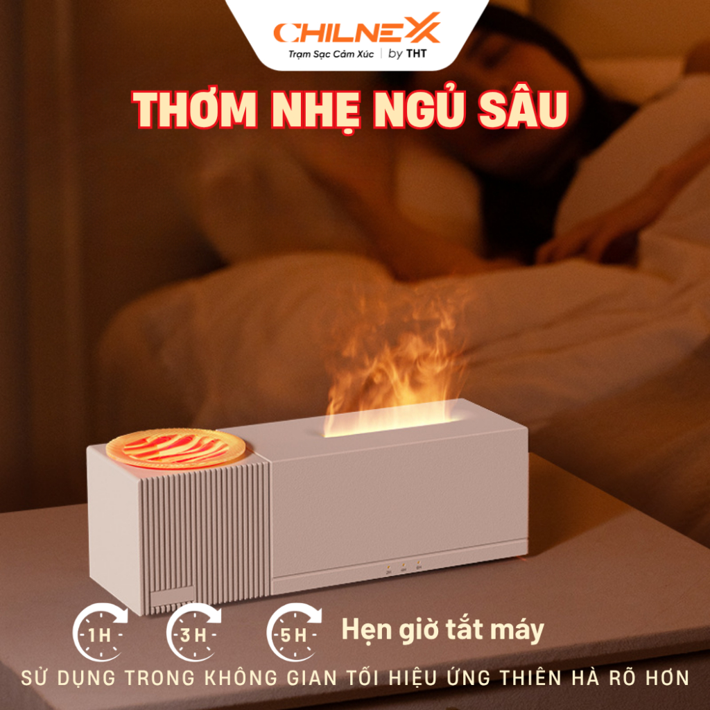 Máy xông tinh dầu thiên hà A2 CHILNEXX [01] khuếch tán tinh dầu có đèn galaxy thiên hà trang trí làm đèn ngủ decor