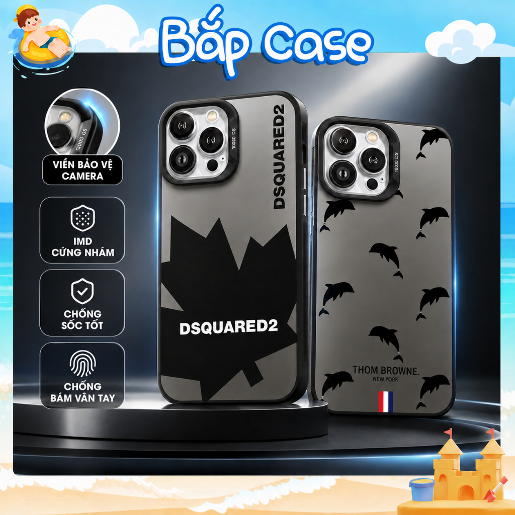 Ốp Lưng iPhone DSQ IMD Cứng Nhám, Siêu Chống Vỡ, Bảo Vệ Camera - iP 7/8/Plus/X/XS/XR/11/12/13/14/15/Pro/Max