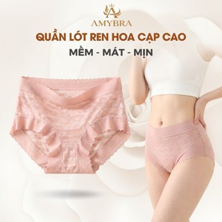 Quần Lót Nữ Ren Mỏng Tàng Hình - Quần Chip Nữ Lưng Cao Đáy Kháng Khuẩn AMYBRA L5505