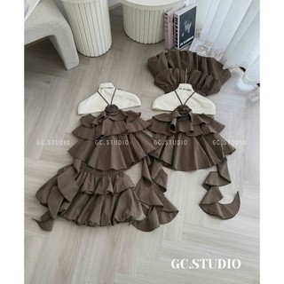 PHẠM THÙY SHOP: SET ÁO YẾM TẦNG MIX CHÂN VÁY BỒNG ẢNH THẬT