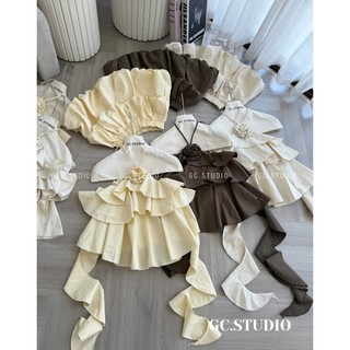 PHẠM THÙY SHOP: SET ÁO YẾM TẦNG MIX CHÂN VÁY BỒNG ẢNH THẬT