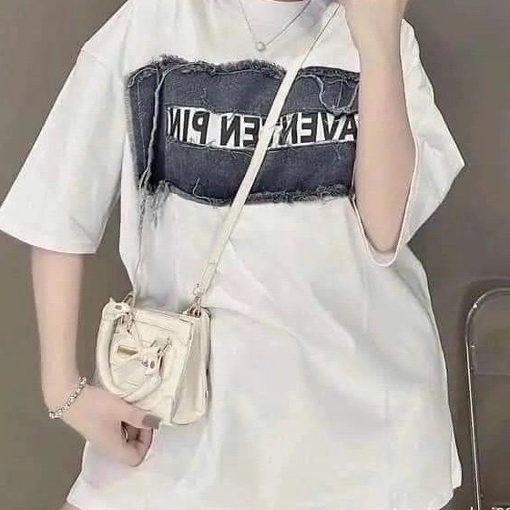 Áo Thun Tay Lỡ Nam Nữ Dáng Rộng Thun Cotton Co Dãn 4 Chiều Basic Phối Đáp Avent Mặc Đi Chơi Hotrend 2026