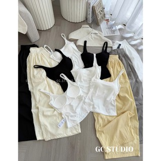 PHẠM THÙY SHOP: SET ÁO HAI DÂY ĐỆM NGỰC MIX QUẦN THỤNG DÁNG DÀI