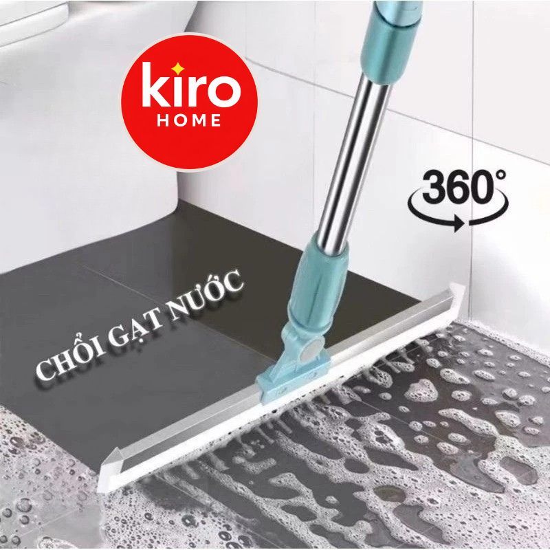 Cây Gạt Nước Sàn Nhà Đầu Silicon 52cm, Chổi Quét Nước Nhà Tắm Khô Nhanh Cán Nhôm Thu Gọn Thông Minh
