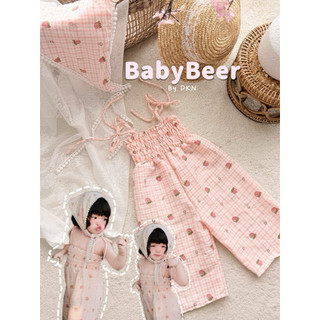 (TẶNG KHĂN_CHÍNH PHẨM) Jumsuit Trái Dâu cho bé_BabyBeer/ JUM ĐI BIỂN CHO BÉ