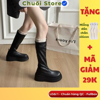 Giày boot nữ da PU tổng hợp dệt vải đế cao su cá tính trẻ trung dễ phối đồ thời trang
