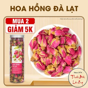 Nụ hoa hồng Đà Lạt 100g, trà hoa hồng, nụ hoa hồng khô, thơm, dùng pha trà, decor - Lãn Ông